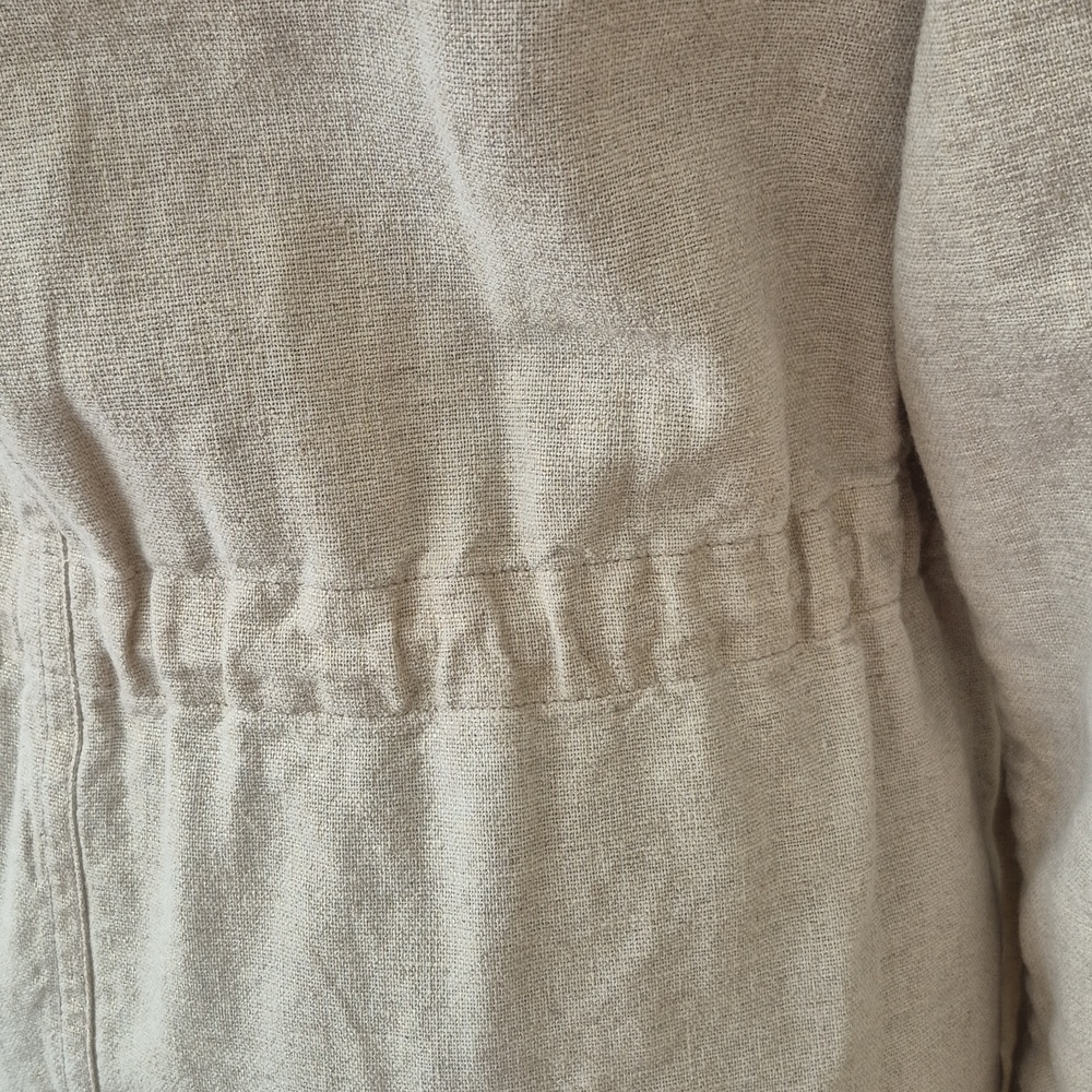 J. Jill Khaki Utility Jacket with Subtle Gold Shimmer Sz XS - Picture 9 of 16